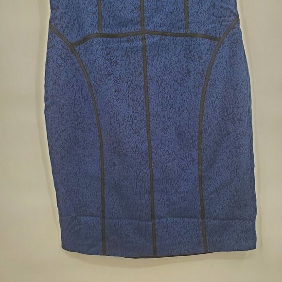 Adrianna Papell Contoured Sheath Dress Sleeveless Textured Mini 6 Womens Blue - Picture 4 of 11